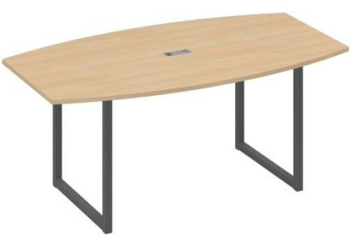 Стол для переговоров фигурный Мира Одри, цвет натуральный дуб + антрацит