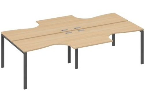 Рабочая станция эргономичная (4х140) Мира Нумо, цвет натуральный дуб + антрацит