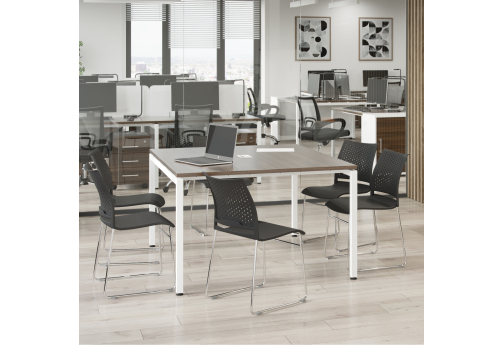 Стол для переговоров с подрозетником Брента, цвет темный дуб