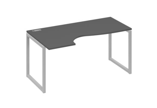 Стол эргономичный левый Мира Одри, цвет антрацит премиум + серый