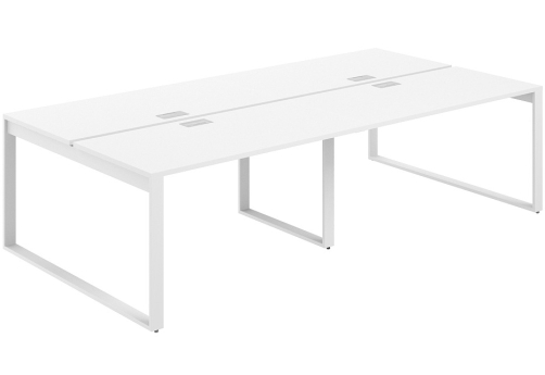 Рабочая станция с лючком Фламинго, цвет белый + белый