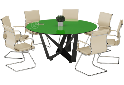 Стол для переговоров, 1400x1400х730 мм, цвет зеленый