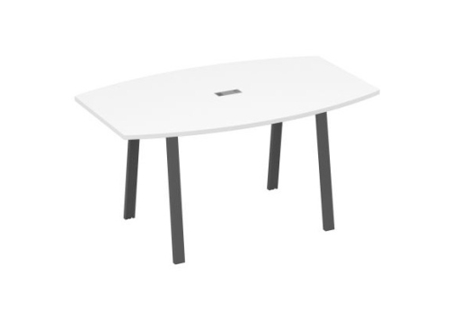 Стол для переговоров Мира Трио, цвет белый премиум + антрацит