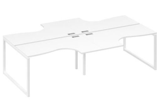 Рабочая станция эргономичная (4х140) Мира Одри, цвет белый премиум + белый