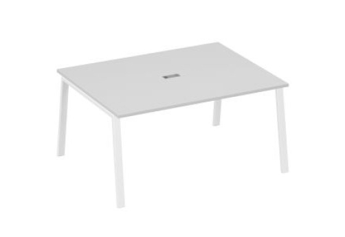 Стол для переговоров Мира Трио, цвет серый + белый