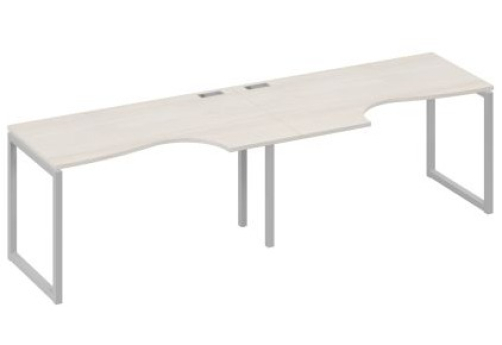 Рабочая станция эргономичная (2х140) Мира Одри, цвет дуб шамони + серый
