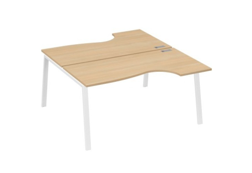 Станция рабочая эргономичная 2х160 Мира Трио, цвет натуральный дуб + белый