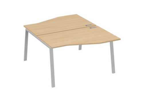 Станция рабочая эргономичная 2х140 Мира Трио, цвет натуральный дуб + серый