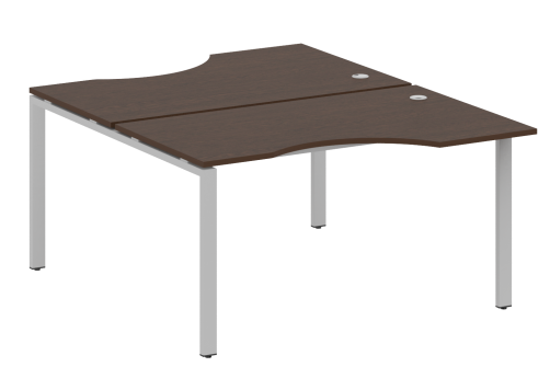 Стол на 2 рабочих места эргономичный, цвет венге