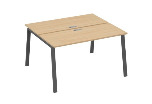 Рабочая станция 2х140 Мира Трио, цвет натуральный дуб + антрацит