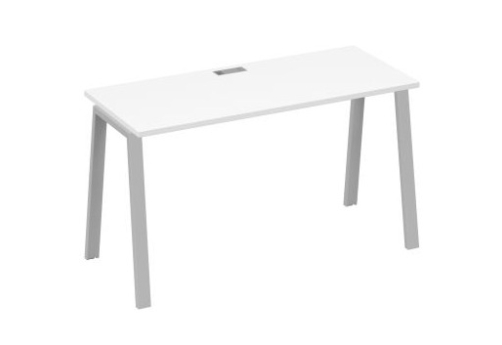 Стол письменный Мира Трио, цвет белый премиум + серый