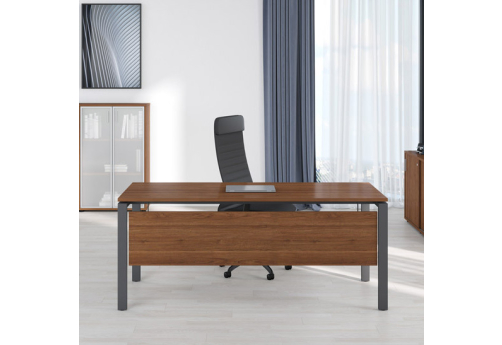 Стол письменный на металлоопорах Тиана Металл, цвет орех