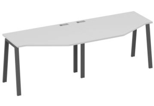 Рабочая станция эргономичная 2х120 Мира Трио, цвет серый + антрацит