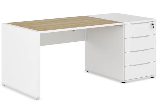 Стол с тумбой приставной правый Алмонд, цвет дуб