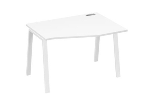 Стол эргономичный правый 120 Мира Трио, цвет белый премиум + белый