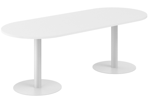 Стол переговорный овальный Индиго Вуд, цвет белый
