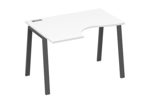 Стол эргономичный левый 120 Мира Трио, цвет белый премиум + антрацит