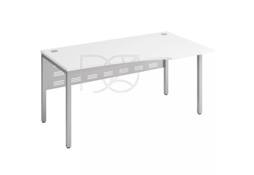 Стол эргономичный (экран - металл) правый, цвет белый