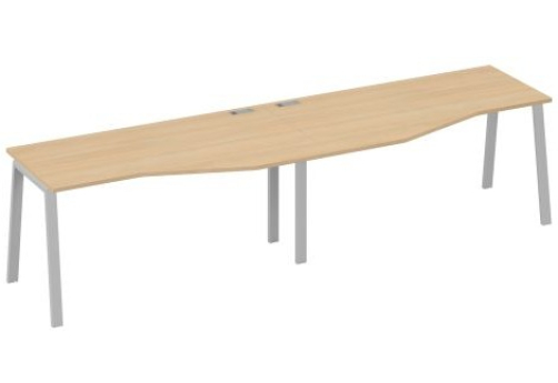 Рабочая станция эргономичная (2х160) Мира Нумо, цвет натуральный дуб + серый