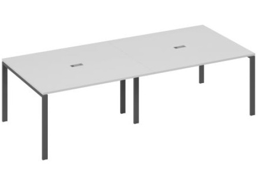 Стол для переговоров прямоугольный Мира Нумо, цвет серый + антрацит