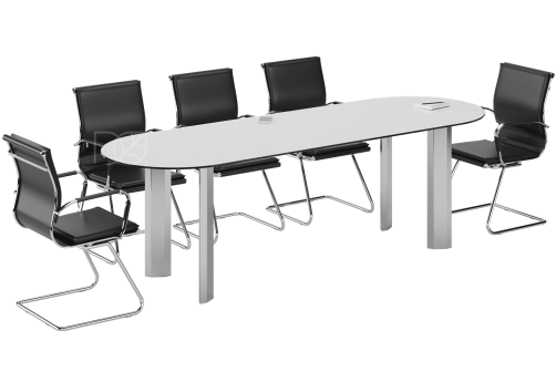 Стол для переговоров, 2400x800х730 мм, цвет белый