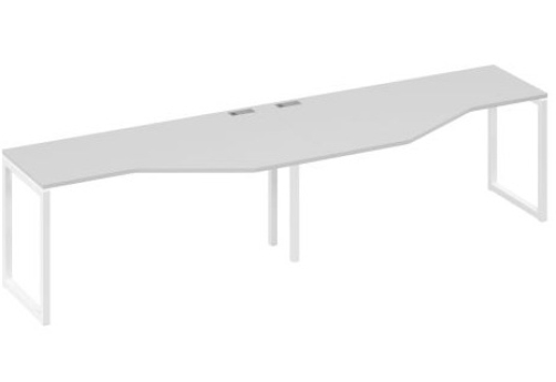 Рабочая станция эргономичная (2х160) Мира Одри, цвет серый + белый