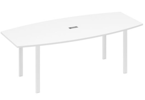 Стол для переговоров фигурный Мира Нумо, цвет белый премиум + белый
