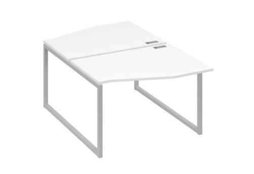 Рабочая станция эргономичная (2х120) Мира Одри, цвет белый премиум + серый