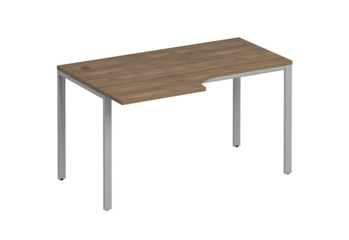 Стол эргономичный левый на металлокаркасе Прайм Металл 25, цвет шамони темный + серый