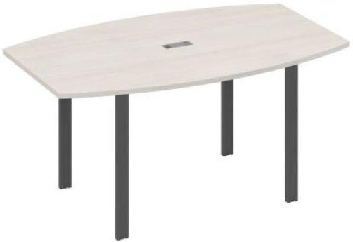 Стол для переговоров фигурный Мира Нумо, цвет дуб шамони + антрацит