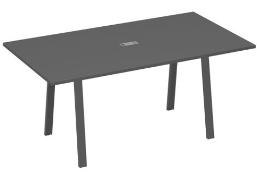 Стол для переговоров 180 Мира Трио, цвет антрацит премиум + антрацит