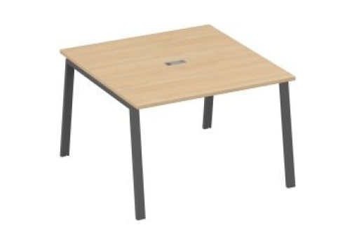 Стол для переговоров Мира Трио, цвет натуральный дуб + антрацит