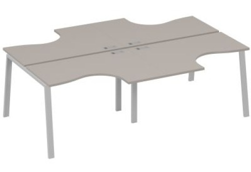 Рабочая станция эргономичная 4х120 Мира Трио, цвет мокко премиум + серый