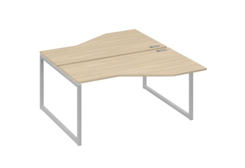 Рабочая станция эргономичная (2х160) Мира Одри, цвет дуб скандинавский + серый