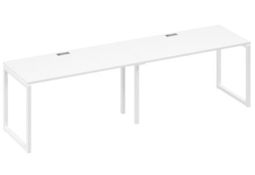 Рабочая станция (2х140) Мира Одри, цвет белый премиум + белый
