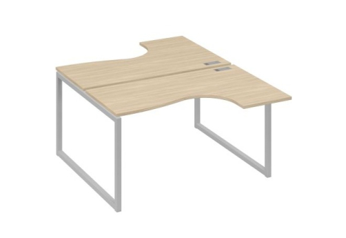 Рабочая станция эргономичная (2х140) Мира Одри, цвет дуб скандинавский + серый