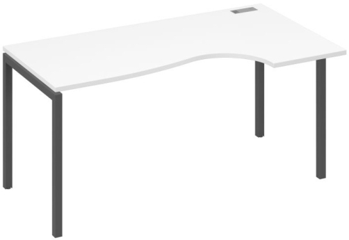 Стол эргономичный правый Классика Мира Лофт, цвет белый премиум + антрацит