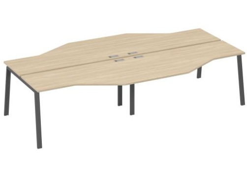 Рабочая станция эргономичная 4х160 Мира Трио, цвет дуб скандинавский + антрацит