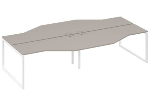 Рабочая станция эргономичная (4х160) Мира Одри, цвет мокко премиум + белый