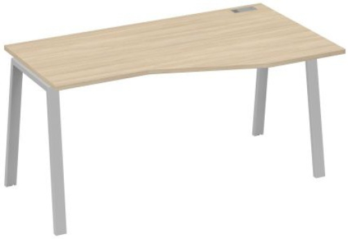 Стол эргономичный правый 160 Мира Трио, цвет дуб скандинавский + серый