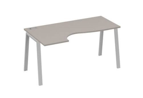 Стол эргономичный левый 160 Мира Трио, цвет мокко премиум + серый