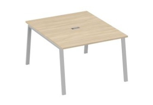 Стол для переговоров Мира Трио, цвет дуб скандинавский + серый