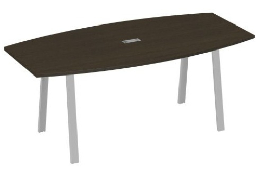 Стол для переговоров Мира Трио, цвет венге + серый