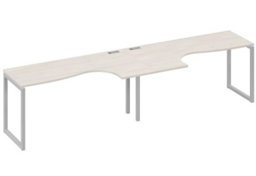 Рабочая станция эргономичная (2х160) Мира Одри, цвет дуб шамони + серый