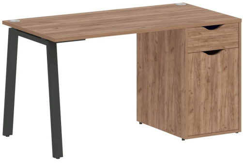 Стол письменный с тумбой, цвет дуб табак + антрацит
