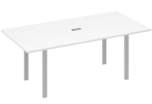 Стол для переговоров прямоугольный Мира Нумо, цвет белый премиум + серый