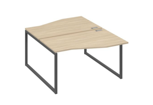 Рабочая станция эргономичная (2х140) Мира Одри, цвет дуб скандинавский + антрацит