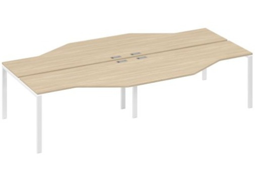Рабочая станция эргономичная (4х160) Мира Нумо, цвет дуб скандинавский + белый