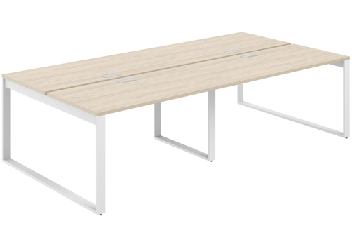 Рабочая станция с лючком Фламинго, цвет акация + белый