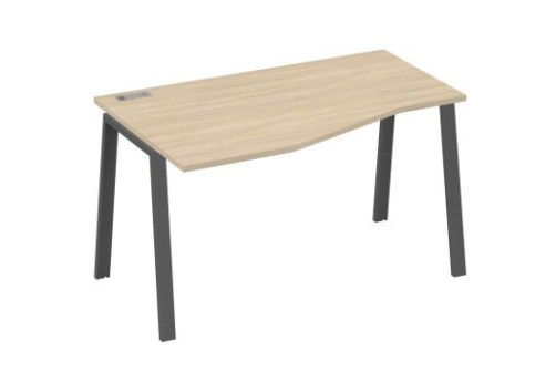 Стол эргономичный левый 140 Мира Трио, цвет дуб скандинавский + антрацит